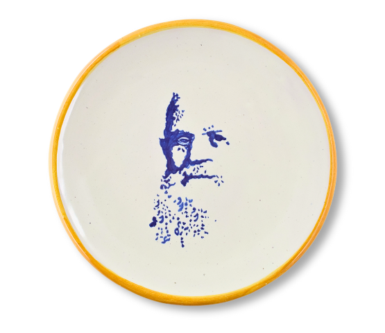 PLATO CERÁMICA ARTESANAL REBORDE AMARILLO